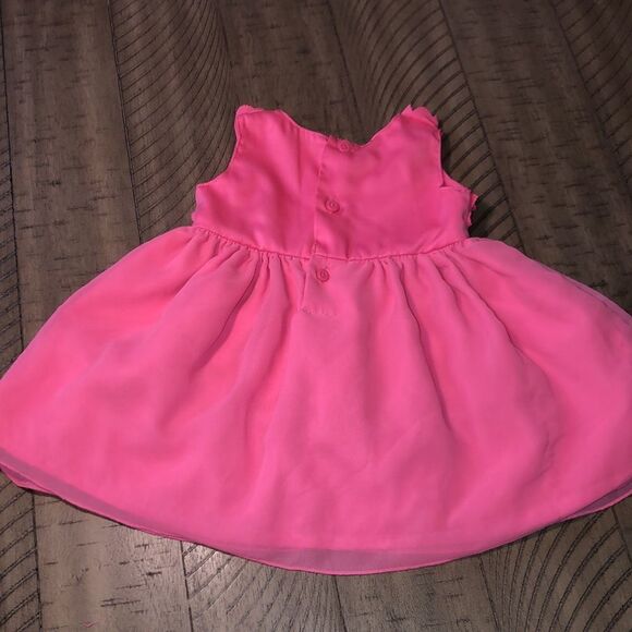 Neon pink Floral Appliqué Dress with built in layers and crinoline by Carter’s - Picture 8 of 15